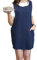 Verkurztes Design-Schurze, Japanischer Stil weiche Baumwoll-Leinen-Schurze mit zwei Seitentaschen, X-Kreuzgurt-Schurze, Kuchenkochscheibe, Geeignet fur Frauen, Handwerk,Kochen,Backen,Kaffee(Blau)