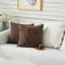 FY FIBER HOUSE 2er Set gemütliche Kissenbezüge in Maiskornform, dekorative quadratische Zierkissenbezüge für Couch, Bett, Sofa, 40x40, Schokolade