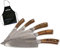 Bricolemar Juego de 5 Cuchillos Japonenes Serie Sakura + Delantal regalo (Serie Sakura + Delantal)