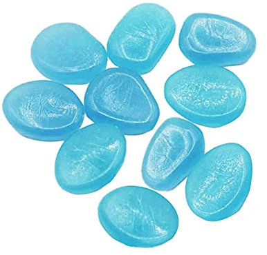 Leuchtsteine Kieselsteine 10 Stück Leuchtende Kieselsteine Leuchtkiesel Floureszierende Pebble Steine Dekosteine für Aquarium Natur Gartendeko Terrarium Deko Steine Basteln Kamin (Himmelblau)