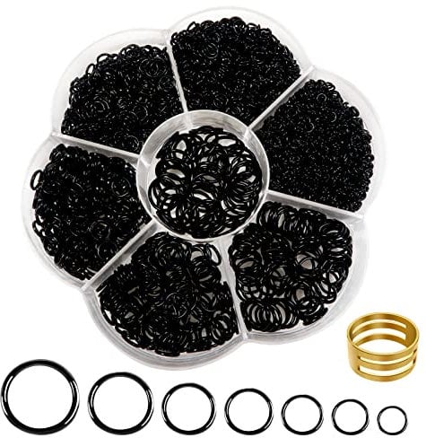 TOAOB 2300pcs Black Open Jump Rings Jewellery Making Jewelry Connector Rings 3mm to 10mm with Opener Tool for DIY Crafts Bracelet Earrings Jewelry Making Repair