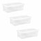 JMS we create smile - Crystal 62L Clear Plastic Storage Boxes with Lids. Under Bed Storage, Strong Made in the UK (Pack of 3, 62 Litre)