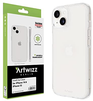 Artwizz IcedClip Clear Case kompatibel mit iPhone 14, iPhone 13 - Mattes Vereistes Design, Rückseite mit Soft-Touch-Beschichtung, Transluzent
