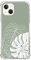 Dohakemuny Aesthetic Green Tropical Monstera Leaf Hülle Kompatibel mit iPhone 14 Minimalist Line Art Palmblatt Hülle für iPhone 14 Cool Trendy TPU Bumper Case Cover
