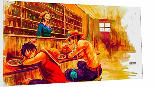 Magic Canvas Art - Bilder Anime One Piece Ace Leinwandbild 1- teilig Hochwertiger Kunstdruck modern Wandbilder Wanddekoration Design Wand Bild – A3724, Größe: 60 x 30 cm