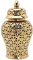 SM SunniMixKeramische Große Vase Ornamente, Ginger Jar Ceramics Hollow General Jar Candy Storage Jar, kreatives Kunsthandwerk-Wohnzimmer Hausdekoration Zubehör für Wohnzimmer Dekoration, golden