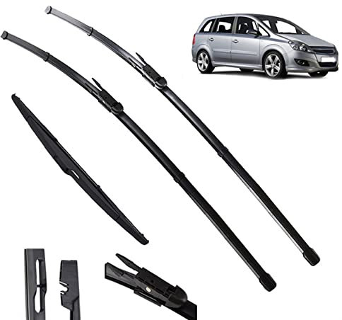 MSRAO Scheibenwischer Für Opel Für Zafira B 2005 2006 2007 2008 2009 2010 2011 Wischer Vorne Hinten Wischerblätter Windschutzscheibe Windschutzscheibe Fenster 28+ 22 + 14