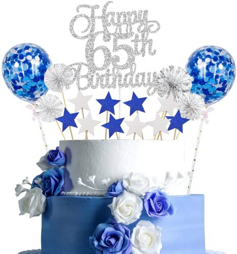 Jxuzh Cake Topper 65 Kuchendeko Geburtstag Happy 65.Birthday Tortendeko Rosegold Kuchen Deko Mädchen Happy Birthday Geburstagstorte