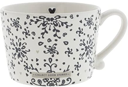 BC Tasse mit Henkel COLLECT GOOD STORIES Keramik weiß schwarz Keramikgeschirr Küche gedeckter Tisch BC Cup