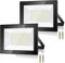 50W Projecteur LED Exterieur 2 Pièce, 5000LM 7000K Spot LED Extérieur, 72 Puces IP67 Imperméable Blanc Froid Eclairage de Sécurité LED, Luminaire Exterieur Pour Patio, Garage, Jardin, Terrasse,Usine
