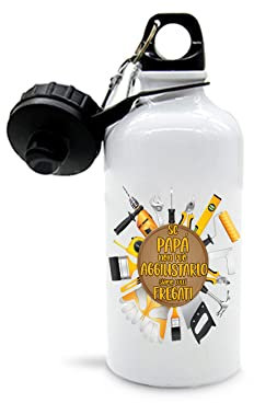 Mr. Gadgets Botella de agua metálica o térmica, 500 ml Día del Padre. Personalizable