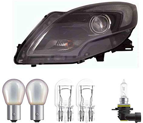 EISENFELS Bundle Set 106527774 erstellt mit Scheinwerfer links + Leuchtmittel PY21W Diadem Chrome W21/5W Classic HIR2 passend für Zafira Tourer C P12