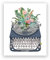 Schreibmaschine Aquarell Kaktus Kunst Leinwandbild Schriftsteller Geschenk Schreibmaschine Poster Vintage Malerei Bilder Büro Wandkunst Dekor 50X70Cm Kein Rahmen
