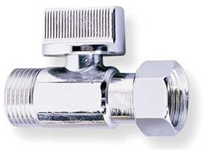 Robinet arrêt wc 1/4 tour droit chrome M-F écrou libre 3/8