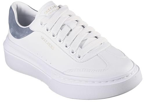 Skechers Cordova Classic Mejor Comportamiento, Zapatillas de Deporte Mujer, White Duraleather Blue Trim, 38 EU