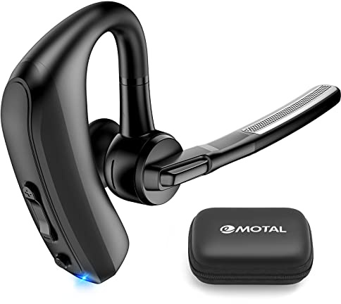 emotal Bluetooth-Headset, Dual-Mikrofon, ENC + CVC 8.0, Geräuschunterdrückung, Aptx HD HiFi Stereo, 15 Stunden HD Gesprächszeit, 200 Stunden Standby-Bluetooth-Ohrhörer, kompatibel für