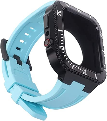NEYENS Modifiziertes Kit Metall-Uhrengehäuse mit Band, für Apple Watch Band Serie 8, 7, 45 mm, Edelstahl-Abdeckung + Armband, Nachrüst-Set, Zubehör, für iWatch Serie 6, 5, 4, SE, 44mm, Achat