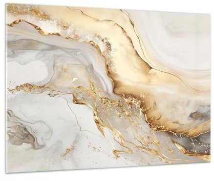 Moderne Impression sur Verre 100x70cm Image Tableau en Verre Decoration Murale Marbre Charme Élégant Grand Tableaux Decoratifs Muraux Chambre Cuisine Horizontal Deco Cadre Salon Art GAA100x70-5730