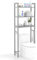 COSTWAY Toilettenregal 170cm, WC Regal mit 3 ablagen, Regal für Waschmaschine Metall, inkl. 3 Haken, mit höhenverstellbarer Querstange (Grau)