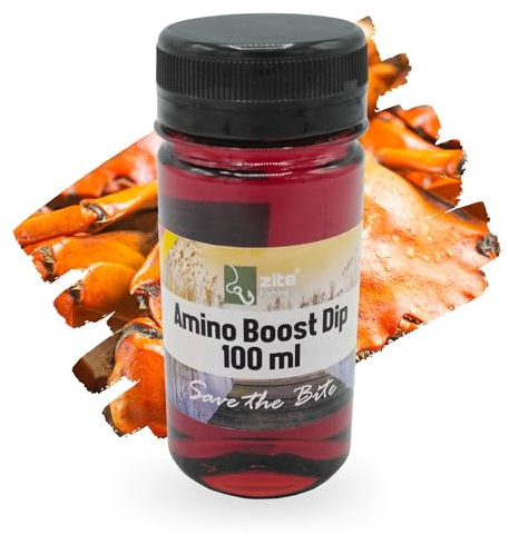 Zite Fishing Amino Booster Dip - 100ml Köder-Attrator Liquid Karpfen-Angeln - Intensiv & Schnelleinziehend – Von Ananas bis Vanille/Honig - Für Boilies, Mais, Pellets & Mehr (Monster Crab)