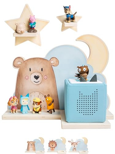 wunderwunsch® - Personalisiertes Tonie Regal für Kinderzimmer - Magnetisches Toniebox Regal für Toniebox & Figuren mit abgerundeten Ecken & Kanten (Bär)
