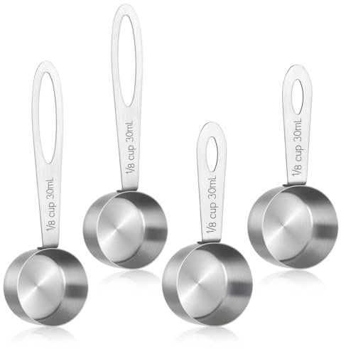4 Stück Dosierlöffel Edelstahl, Kaffeelöffel Edelstahl 30ml Messlöffel Set Kaffeelöffel Portionierer Kaffee Dosierlöffel Kleine Löffel Teelöffel Klein Müslilöffel Für Milchpulver Kaffee Mehl Gewürze