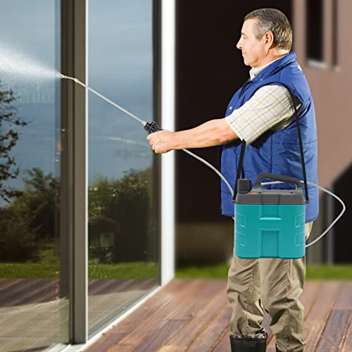8L Elektrisches Akku Sprühgerät, Pflanzensprüher mit Teleskopstab, Gartenspritze, Drucksprühgerät mit 2 Verstellbaren,für Garten Bewässerung Landwirtschaft Unkrautbekämpfung