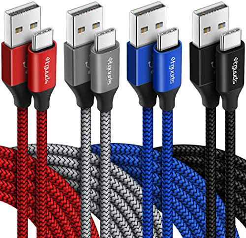 etguuds [4Pack 2M] Cable USB Tipo C, Cable USB A a C Carga Rapida 3.1A Cargador Nylon Trenzado Cable USB C para Samsung Galaxy S23 S22 S21 S20 S10 S9 Note 10 A21 A15 A50