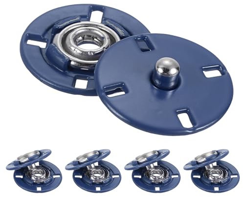 QUARKZMAN 5 Stück Druckknöpfe, Druckknöpfe zum Annähen Druckknopf Druckknöpfe ohne nähen Metall unsichtbarer verschluss schnalle Befestiger Knopf für Kleidung Leder Nähen (Saphirblau, 18mm)