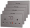 5 Pack CNBINGO USB Type C Double Socket, 20W Max Fast Charging, Double Switched Socket with 20W PD USB C and A, Electric Power Sockets 2 Gang 13 Amp, Grey Double Wall Outlet