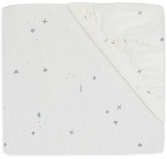 Jollein Drap-Housse en Jersey - pour Berceau - Twinkling - Vert mer - 40/50 x 80/90 cm - 100% Coton - Certifié Oeko-Tex