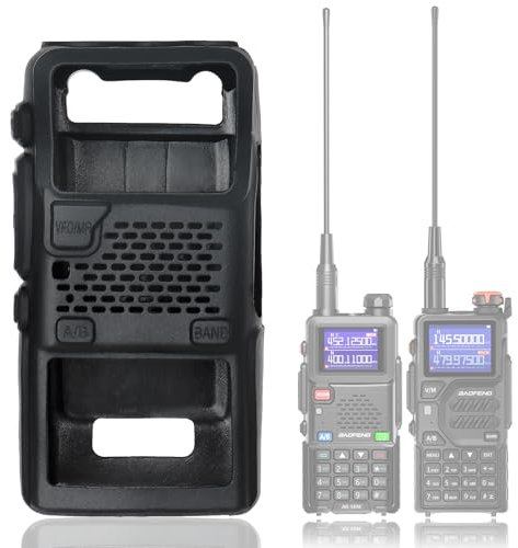 Ham Radio AR-5RM Gummi Softcase Walkie Talkie Schutzhülle Gummi Soft Case Pouch Schwarz Kompatibel mit baofeng 5RM K5 Plus UV-5G Plus BF-F8HP PRO Zwei-Wege-Radio Schutzhülle Silikon Tasche