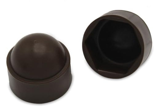 50 Stück Schutzkappen für M10, Schlüsselweite 17, Braun, Sechskant Abdeckkappen Sechskantschrauben für Schrauben und Muttern Kunststoff Kappen Schutzkappen Schraubenkappe Abdeckung Endkappen