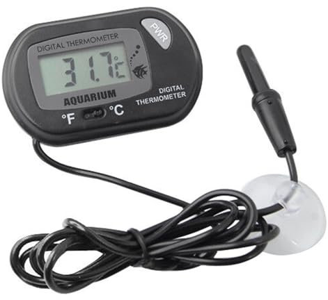 LCD Digital Aquarium Thermometer,Aquarium Thermometer,Digital Thermometer Hygrometer,Mini Aquarium Thermometer Digital,für Aquarium, Aquarium, Meeresreptilien, Terrarium (Schwarz)