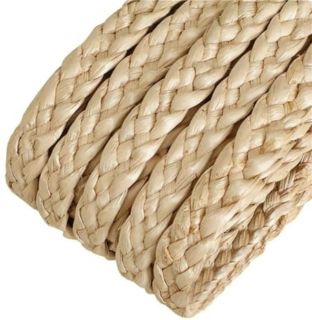 Cozylkx Cuerda De Paja De Tifa Natural De 45 Metros, Material De Paja Pretejido De 9-11 Mm, Ratán De Paja De Maíz Natural para Hacer Sombreros, Hacer Cestas Y Manualidades De Bricolaje