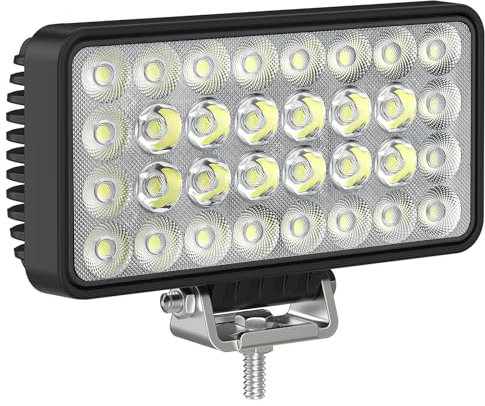 AnTom LED Arbeitsscheinwerfer 12-60V 7“ Scheinwerfer IP68 Wasserdicht Rückfahrscheinwerfer [Erweitert] 96W für SUV Traktor Bagger Traktoren Schlepper