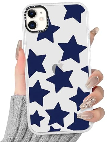 Yirlbey Transparent Handyhülle für iPhone 11 Hülle, Aesthetic Sterne Muster Star Bunt Design Mädchen Geschenk Schutzhülle, Silikon TPU-Rahmen und Harter PC-Rückseite Case Cover für iPhone11 6,1