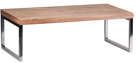Couchtisch Guna Massiv-Holz Akazie 120 cm breit Wohnzimmer-Tisch Design dunkel-braun Landhaus-Stil Beistelltisch