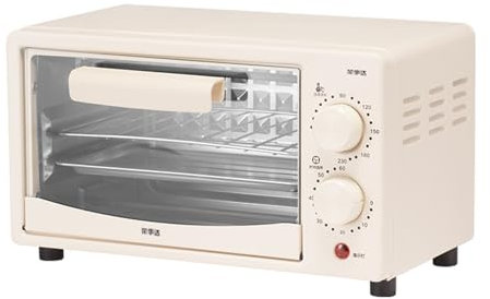 KUWHSIOP 12L Small Toaster Oven, Electric Countertop Toaster Oven, Temperature Control & Adjustable 60-Minute Timer, Backing Pan and Rack,Beige