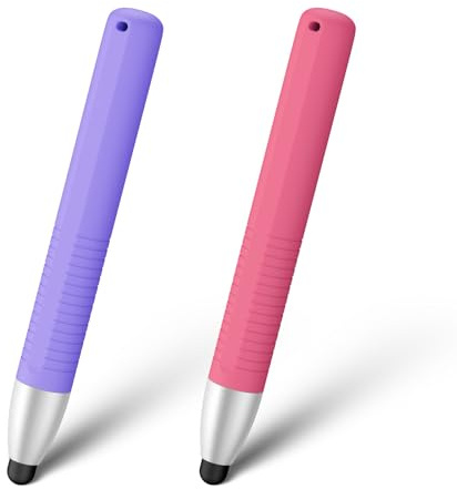 Vancle 2 Stück Tablet Stift für Kinder,Kinderfreundliche Stylus Stifte für Touchscreens,für alle iOS und Android Handys Tablets,Kindle,iPad,iPhone(Rosa/Lila)