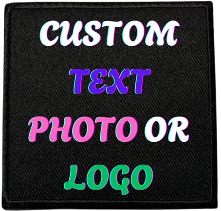 BeBuz Custom Printing Patch, 19cm Square, Iron-On/Sew-On Personalized Badge, Upload Your Image/Logo Patch for Jackets, Bags, Uniforms Company, Birthday Gift