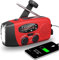 Radio Portable Urgence Militaire, FM/AM/SW Radio de Secours avec Rechargement du Solaire Radios Dynamo à Manivelle avec Lampe de Poche Lampe Lecture LED 2000mAh Powerbank SOS Alarm Outdoor Camping