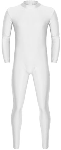 Hansber Herrarnas Vuxen Spandex Mockatröja Långärmad Unitard Leotard Bodysuit Danskläder