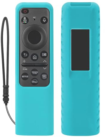 Silicone Remote Case for Samsung Remote 2023, Remote Cover for BN59-01432A | Non-Slip Solar Control Cover BN59-01432J, TM2360E / TM2361E, with Lanyard in Luminous Blue