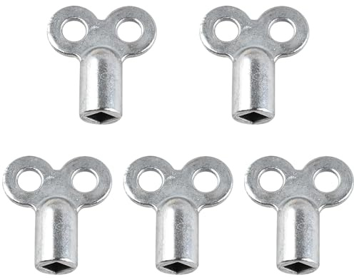 5 pcs Radiator Bleed Key, 5mm Internal Square Key, Zinc Alloy Solid Bleed Valve Keys for Bleeding Radiators and Air Vent, for Many Radiators Heaters