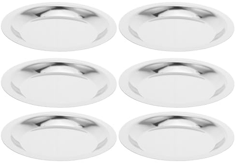UTHCLO Lot de 6 sous-Verres Ronds en Acier Inoxydable, Résistant la Chaleur, Support Multifonction pour Bouteilles de Vin et Tasses à Thé, Décoration de Table Protection Les Brûlures