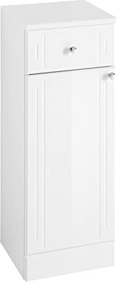 Pelipal Badezimmerschrank Quickset 955 in Weiß Hochglanz, 32,5 cm breit | Unterschrank mit 1 Drehtür, 1 Schubkasten und 1 Einlegeboden