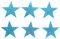 12 Light Blue Fabric Glitter 2 Inch 50mm Stars Iron-On