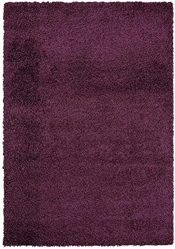 FunkyBuys® PURPLE Small Large XL Size Thick Plain Soft Shaggy Rugs Non Shed Modern High Pile 66 x 110cm (2ft 3 x 3ft 7) BEST ON AMAZON