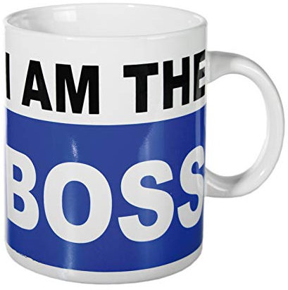 Kaffeebecher XXL 850 ml mit Henkel mit Schriftzug I AM THE BOSS